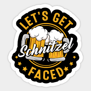 Let's Get Schnitzel Faced Oktoberfest German Funny Gift For Men Women Sticker